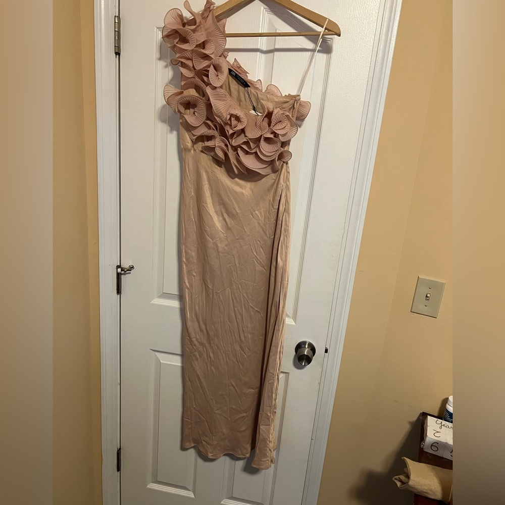Nude pink maxi dress